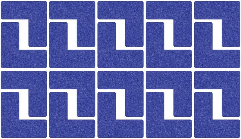 Beiyier 100 Pack 5s Location Marking Corner, 2x2x0.8 Inch L Shaped Graphical Floor Marker for Office Desk Table Top, Warehouse Floor (Blue) - Image 1
